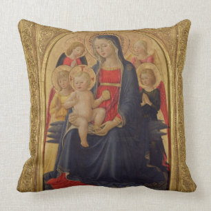 Cojín Decorativo Madonna y niño con los ángeles, c.1467 (aceite e
