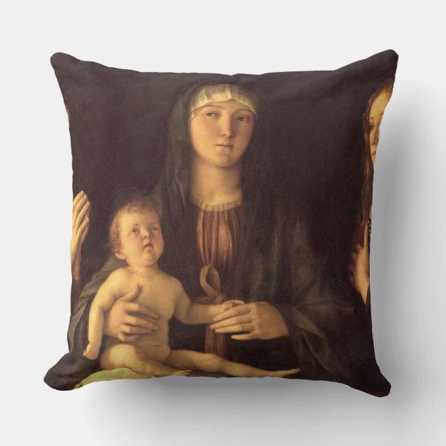 Cojín Decorativo Madonna y niño con St Mary Magdalena y St. (Anverso)