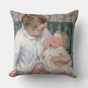 Cojín Decorativo Madre alrededor para lavar a su niño soñoliento,