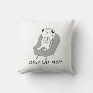 Cojín Decorativo Madre de un gato ocupado
