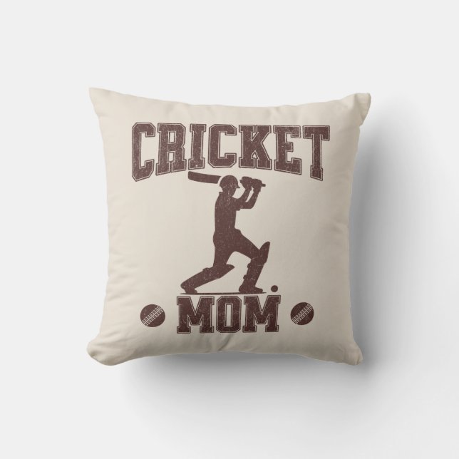 Cojín Decorativo Madre del cricket Entusiasta del deporte amante de (Anverso)