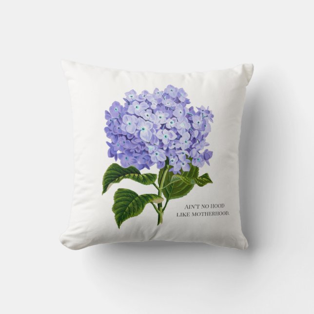 Cojín Decorativo Madre divertida Hydrangea Floral Botánica (Anverso)