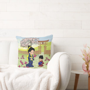 Cojín Decorativo Madre e hija orientales lindas