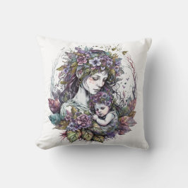 Cojín Decorativo Madre e hijo de hadas