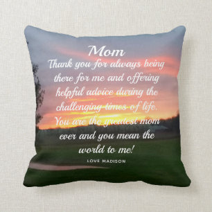 Cojín Decorativo Madre Hija Carta de amor Sunset Personalizada