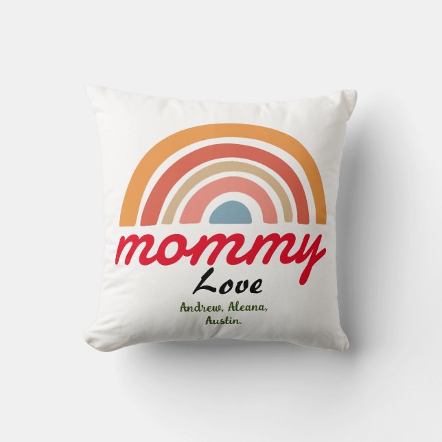 Cojín Decorativo madre mamá mamá niños nombres personalizado person (Anverso)