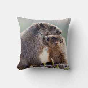 Cojín Decorativo Madre marmota con bebé