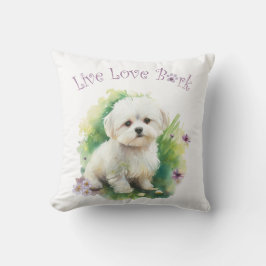 Cojín Decorativo Madre Perro Bichón Floral