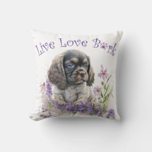 Cojín Decorativo Madre Perro Cocker Spaniel Floral
