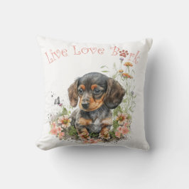 Cojín Decorativo Madre Perro Dachshund Floral