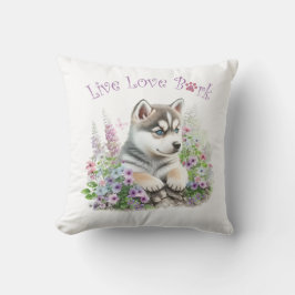 Cojín Decorativo Madre Perro Husky Floral