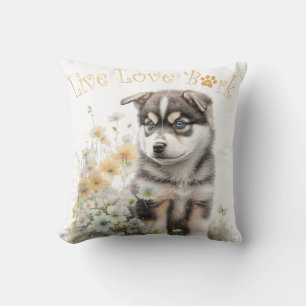 Cojín Decorativo Madre Perro Malamute de Alaska Floral