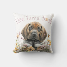 Cojín Decorativo Madre Perro Sabueso Floral