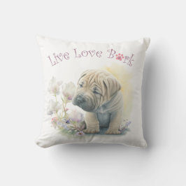Cojín Decorativo Madre Perro Shar-pei Floral