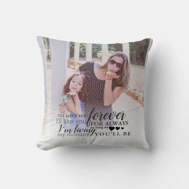 Cojín Decorativo Madre personalizada hija foto amor para siempre (Anverso)