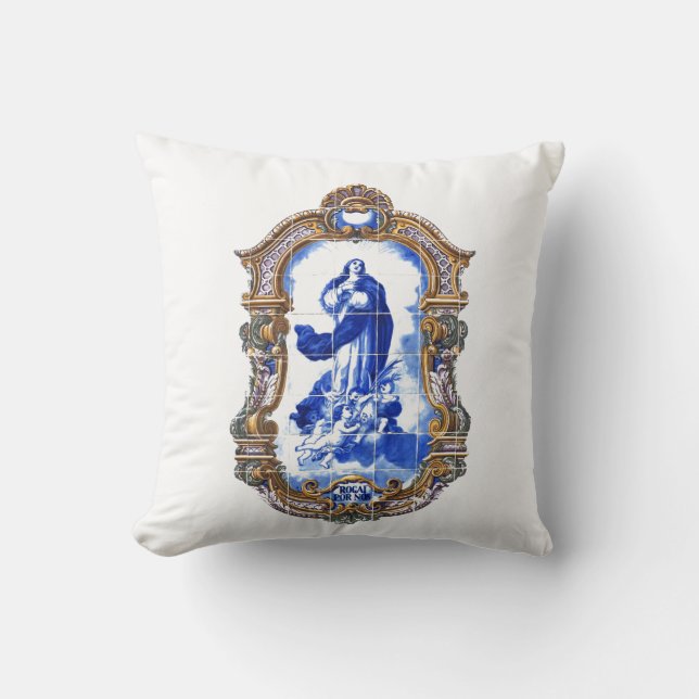 Cojín Decorativo Madre Santa María inmaculada foto de concepción (Anverso)