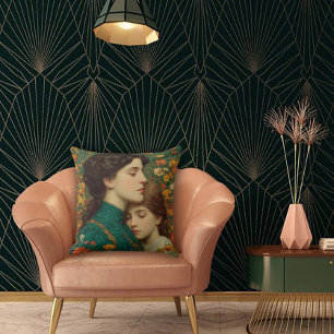 Cojín Decorativo Madre y Niño Art Nouveau
