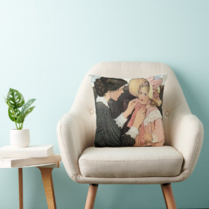 Cojín Decorativo Madre y niño vintage de Jessie Willcox Smith