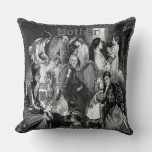 Cojín Decorativo Madres y niños de cosecha vintage
