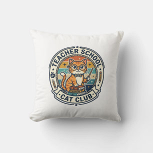 Cojín Decorativo Maestra Escuela Gato Diseño Gatito Lindo - Profeso