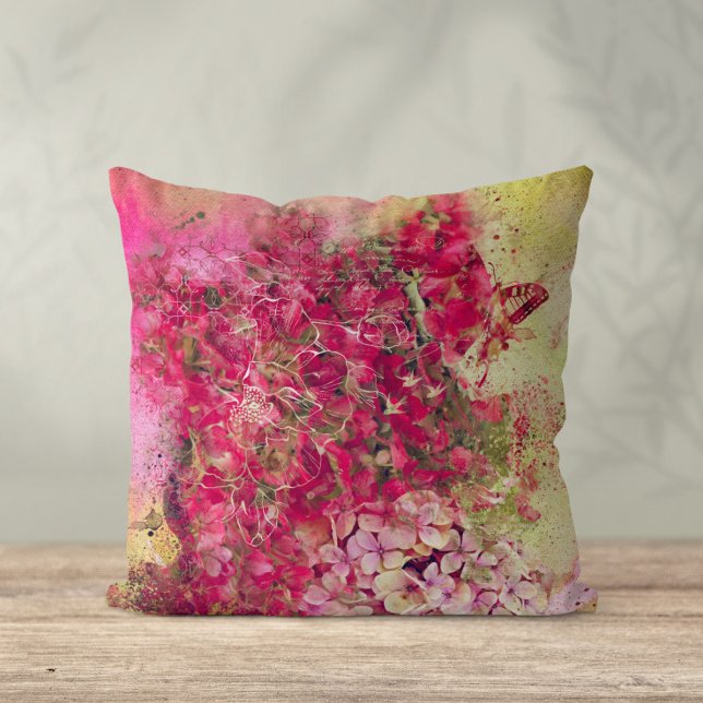 Cojín Decorativo Magenta Abstract Cushiro Floral (Subido por el creador)