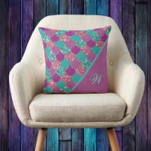Magenta escalas de sirena rosa y Verde azulada con
