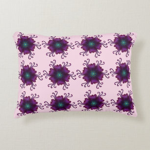 Cojín Decorativo Magenta Floral en Flor Flor Botánica Moderna