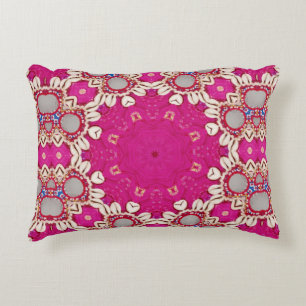 Cojín Decorativo magenta fuchsia tribal hippie gitano bohemio