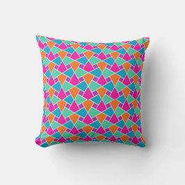 Cojín Decorativo Magenta, Orangem Aqua, patrón islámico turquesa