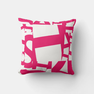 Cojín Decorativo Magenta Rosa Moderno Abstracto Geométrico Graffiti