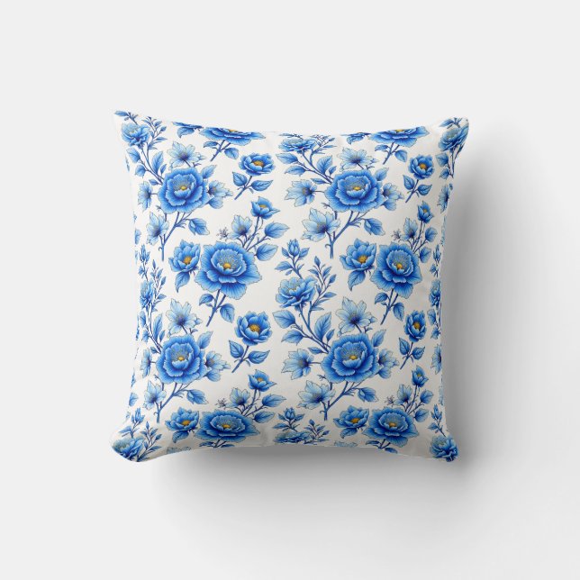 Cojín Decorativo Magia Azul y Blanco (Anverso)