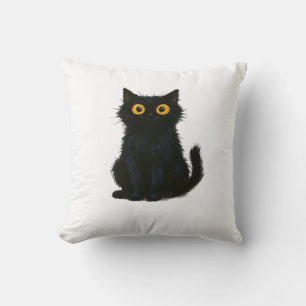 Cojín Decorativo Magia de Gato Negro � Arte de Gato de Halloween Li
