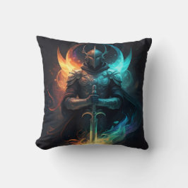 Cojín Decorativo Magia Elven: Caballero con espada encantada