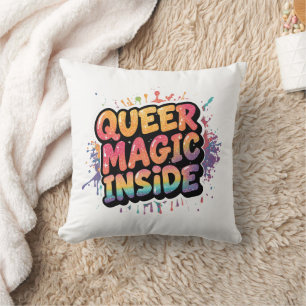 Cojín Decorativo Magia queer interior Diseño de cita de orgullo LGB