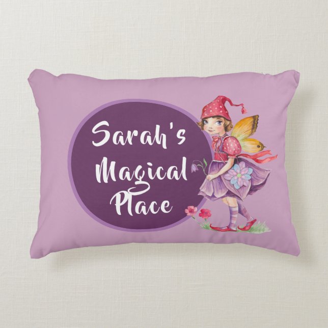 Cojín Decorativo Magic Place Purple Fairy Personalizado (Anverso)