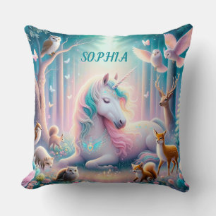Cojín Decorativo Magic Unicorn, Nursery Baby/ Kids Custom Name
