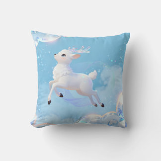 Cojín Decorativo Magical Flying Deer Pillow - Dreamy Pastel Design 