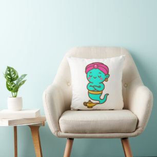 Cojín Decorativo Magical Kawaii Djinn - Espíritu neón