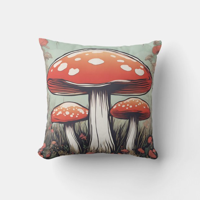 Cojín Decorativo Magical Mushroom Meadow D17 (Anverso)