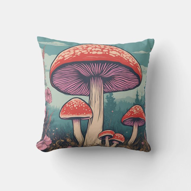 Cojín Decorativo Magical Mushroom Meadow D26 (Anverso)