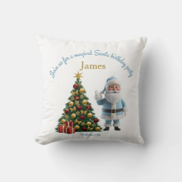 Cojín Decorativo Magical Santa Birthday Invitation