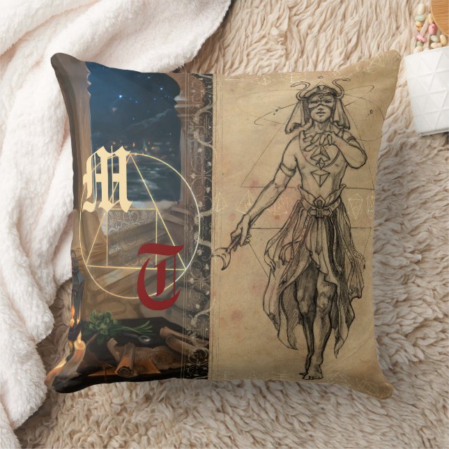 Cojín Decorativo Magician tarot alchemy elegant & monogram  (Manta)