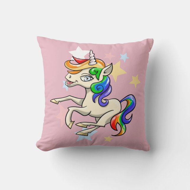 Cojín decorativo mágico de unicornio (Anverso)