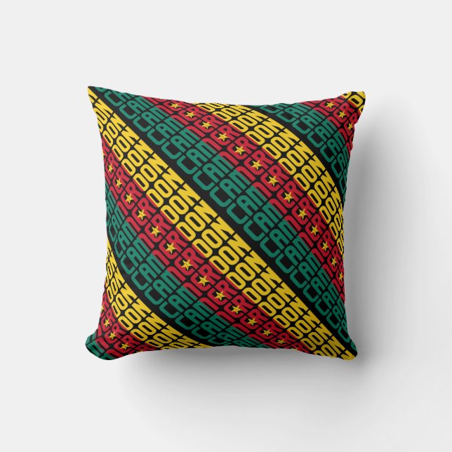 Cojín Decorativo Magnífica bandera nacional de Camerún (Anverso)