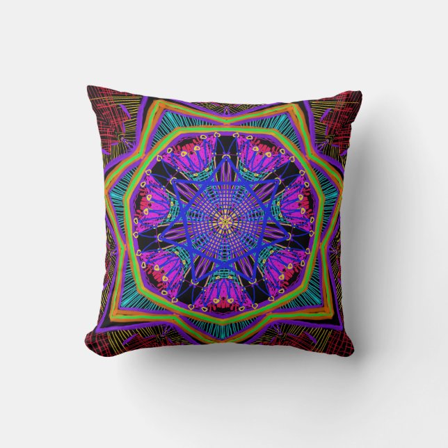 Cojín Decorativo Magnífica Mandala - patrón completo (Anverso)