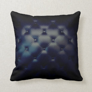 Cojín Decorativo Magnífica textura de cuero azul oscuro de la mari