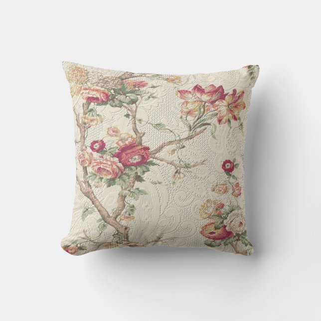 Cojín Decorativo Magnífica textura de imitación floral del viejo mu (Anverso)