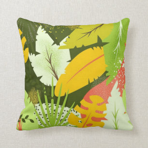 Cojín Decorativo Magníficas hojas tropicales brillantes