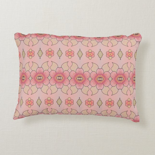Cojín Decorativo Magnífico Coral Y Verde (Reverso)