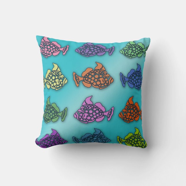Cojín Decorativo Magnífico pilar de diseño de pescado pastel (Anverso)